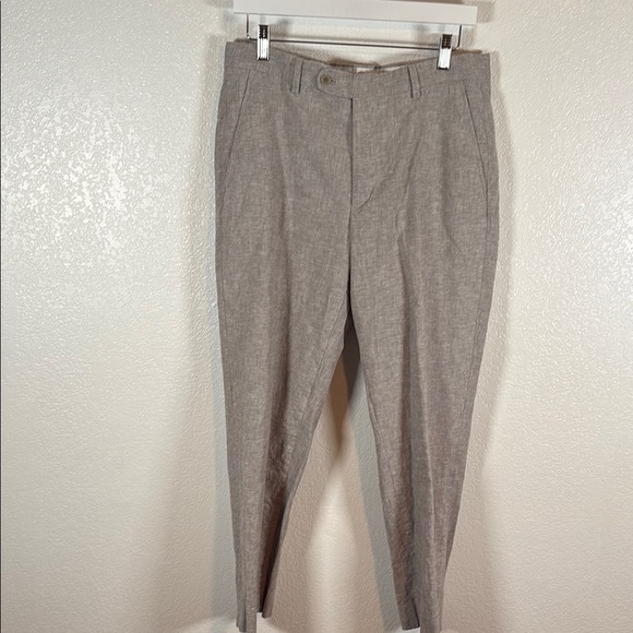Joseph Abbound Gray Linen Cotton Trousers Size 34x30 - Picture 1 of 7